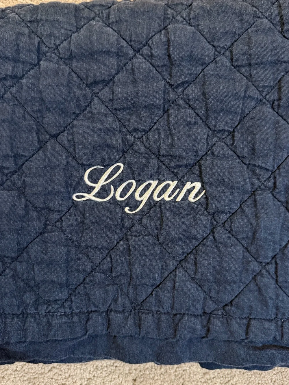 NWOT Pottery Barn Kids Belgian Linen Bedding | Navy
